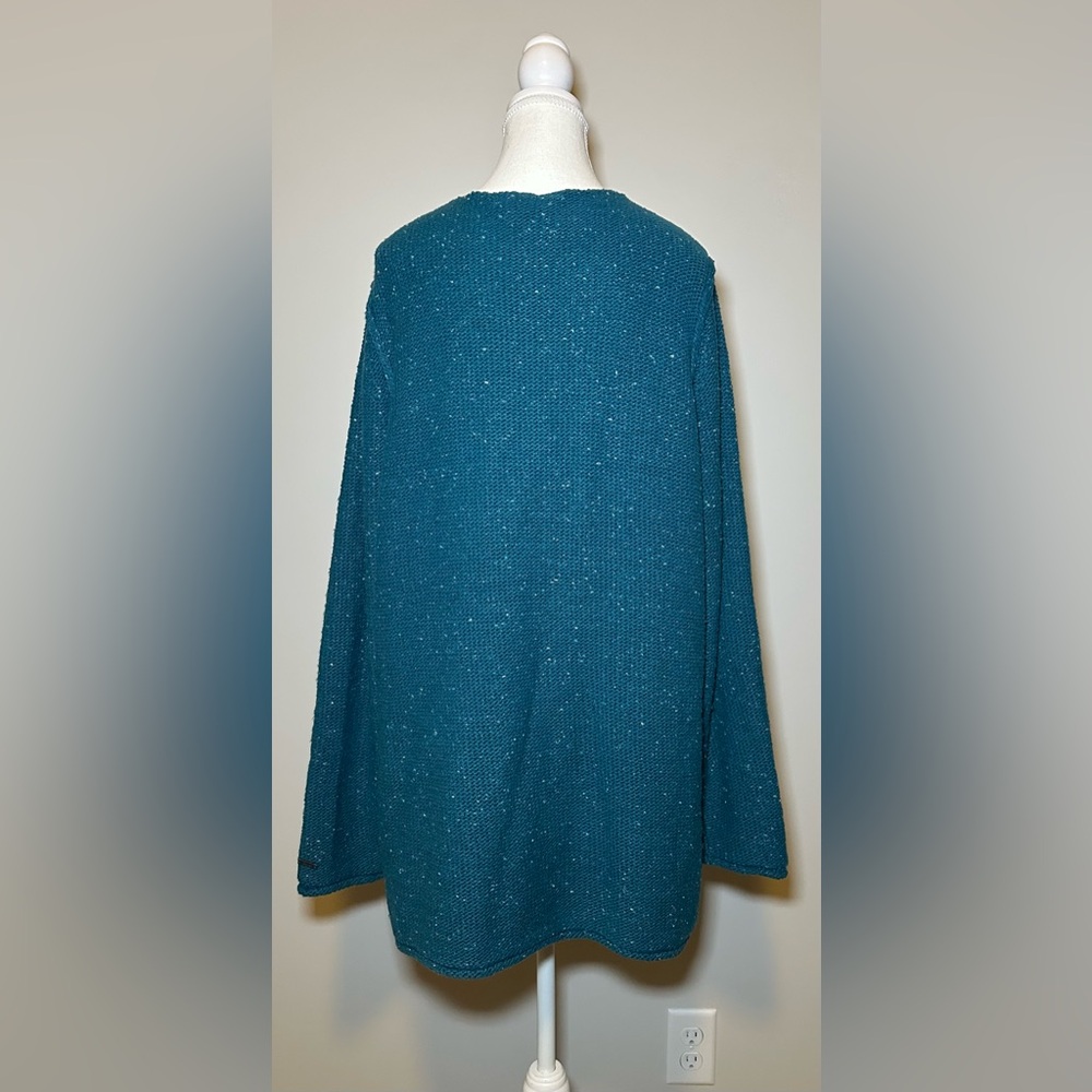 Cabela’s cotton blend plus size cardigan blue green aqua heavy knit fall winter - Picture 3 of 13